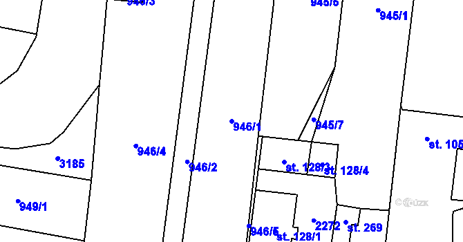 Parcela st. 946/1 v KÚ Břilice, Katastrální mapa