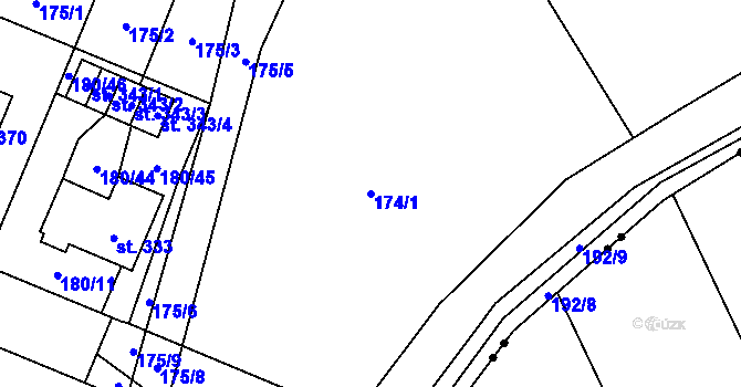 Parcela st. 174/1 v KÚ Břilice, Katastrální mapa