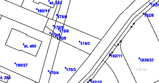 Parcela st. 174/2 v KÚ Břilice, Katastrální mapa