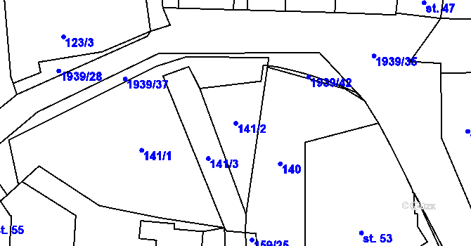 Parcela st. 141/2 v KÚ Břilice, Katastrální mapa