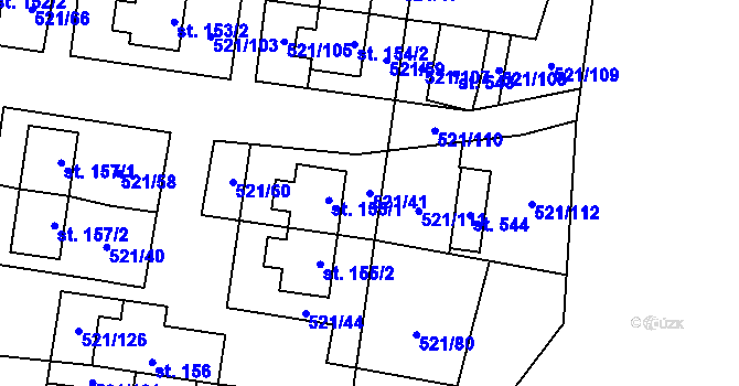 Parcela st. 521/41 v KÚ Břilice, Katastrální mapa