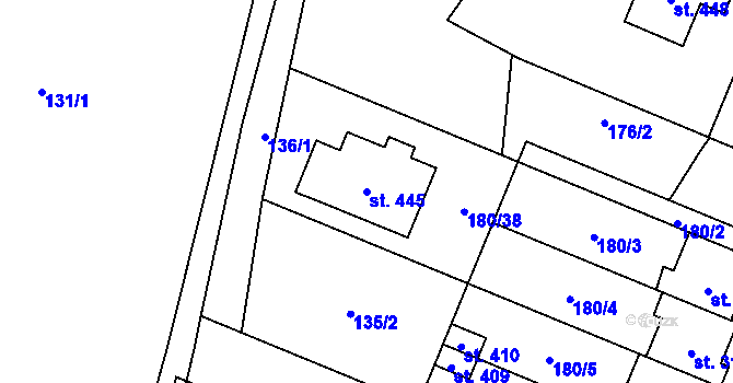 Parcela st. 445 v KÚ Břilice, Katastrální mapa