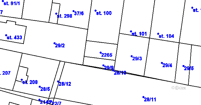 Parcela st. 2265 v KÚ Břilice, Katastrální mapa