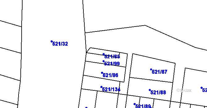 Parcela st. 521/85 v KÚ Břilice, Katastrální mapa