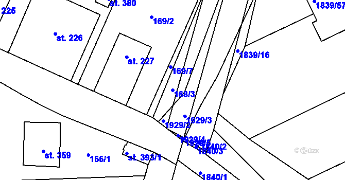 Parcela st. 168/3 v KÚ Břilice, Katastrální mapa