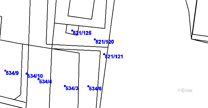 Parcela st. 521/121 v KÚ Břilice, Katastrální mapa