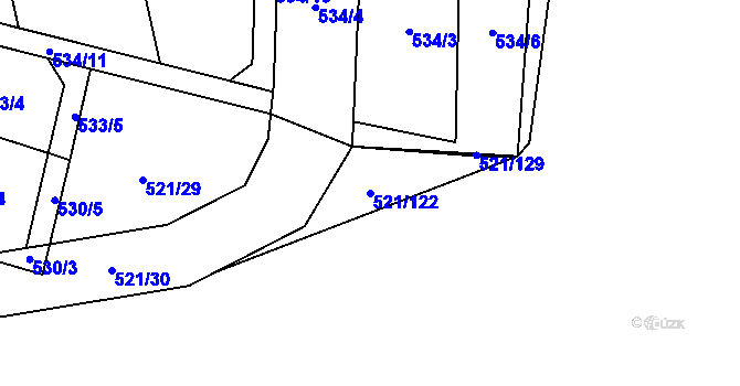 Parcela st. 521/122 v KÚ Břilice, Katastrální mapa