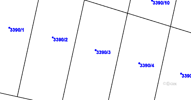 Parcela st. 3390/3 v KÚ Břilice, Katastrální mapa
