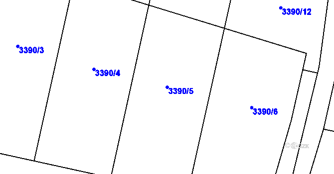 Parcela st. 3390/5 v KÚ Břilice, Katastrální mapa