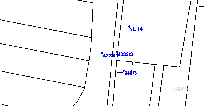 Parcela st. 4223/1 v KÚ Břilice, Katastrální mapa