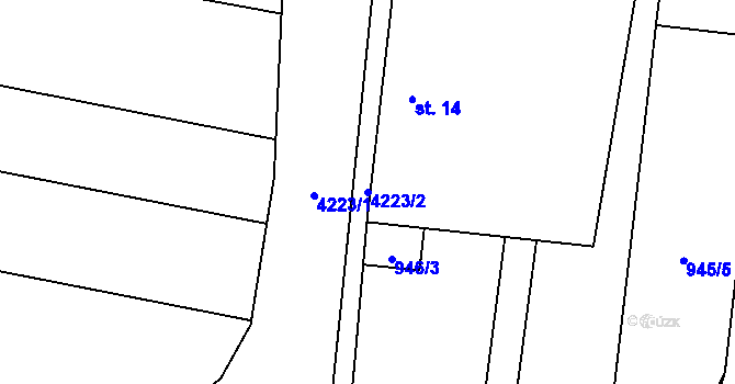Parcela st. 4223/2 v KÚ Břilice, Katastrální mapa