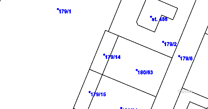 Parcela st. 179/14 v KÚ Břilice, Katastrální mapa