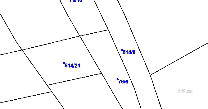 Parcela st. 76/14 v KÚ Bříství, Katastrální mapa