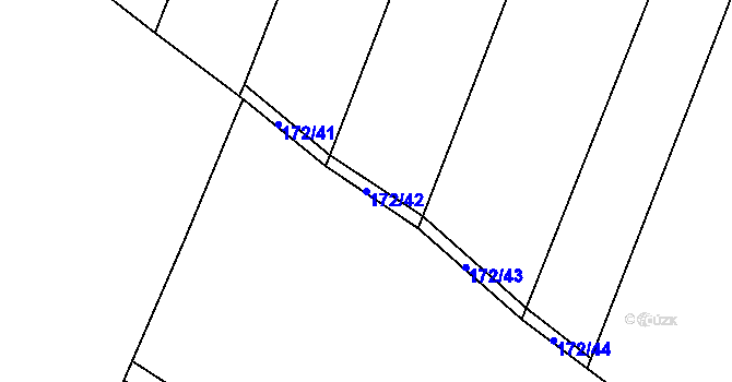 Parcela st. 172/42 v KÚ Bříšťany, Katastrální mapa