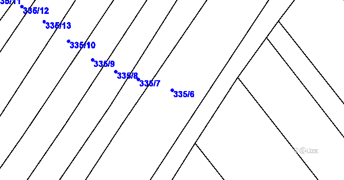 Parcela st. 335/6 v KÚ Bříšťany, Katastrální mapa