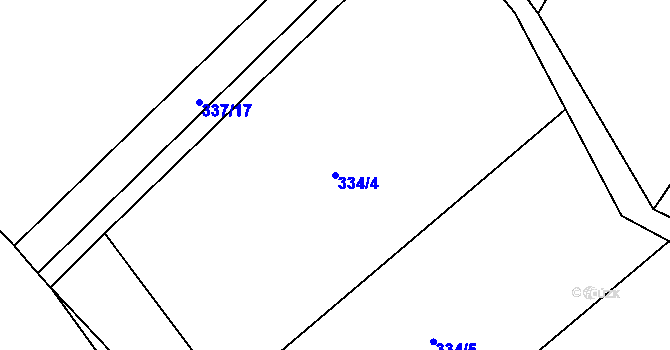 Parcela st. 334/4 v KÚ Petrovičky u Hořic, Katastrální mapa