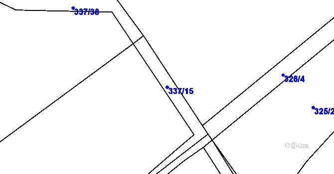 Parcela st. 337/15 v KÚ Petrovičky u Hořic, Katastrální mapa