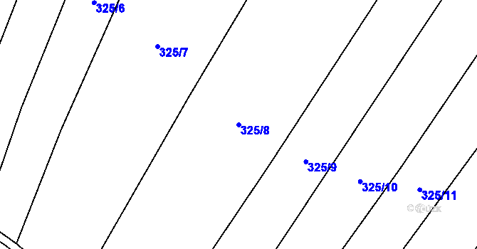 Parcela st. 325/8 v KÚ Petrovičky u Hořic, Katastrální mapa
