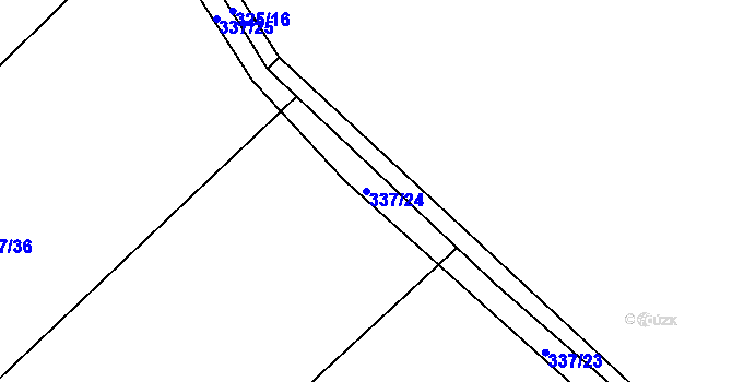 Parcela st. 337/24 v KÚ Petrovičky u Hořic, Katastrální mapa