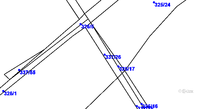 Parcela st. 337/26 v KÚ Petrovičky u Hořic, Katastrální mapa