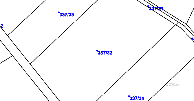 Parcela st. 337/32 v KÚ Petrovičky u Hořic, Katastrální mapa
