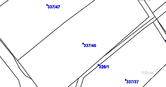 Parcela st. 337/46 v KÚ Petrovičky u Hořic, Katastrální mapa