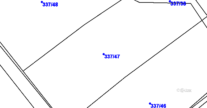 Parcela st. 337/47 v KÚ Petrovičky u Hořic, Katastrální mapa