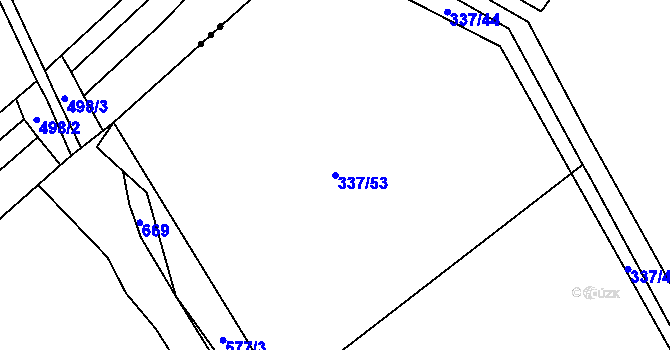 Parcela st. 337/53 v KÚ Petrovičky u Hořic, Katastrální mapa