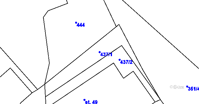 Parcela st. 437/1 v KÚ Petrovičky u Hořic, Katastrální mapa
