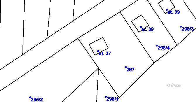 Parcela st. 37 v KÚ Robčice, Katastrální mapa