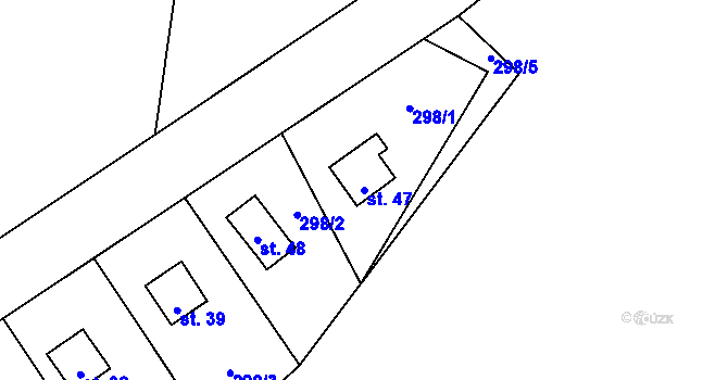 Parcela st. 47 v KÚ Robčice, Katastrální mapa