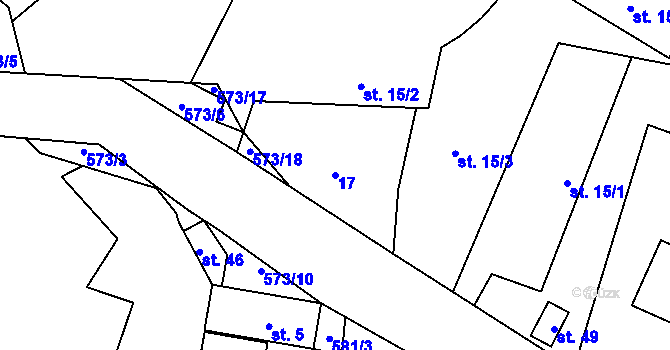 Parcela st. 17 v KÚ Robčice, Katastrální mapa