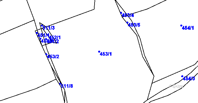 Parcela st. 453/1 v KÚ Robčice, Katastrální mapa
