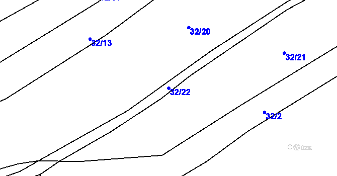 Parcela st. 32/22 v KÚ Robčice, Katastrální mapa