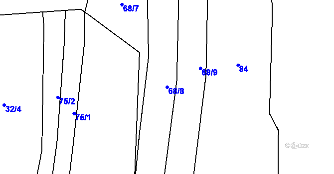 Parcela st. 68/8 v KÚ Robčice, Katastrální mapa
