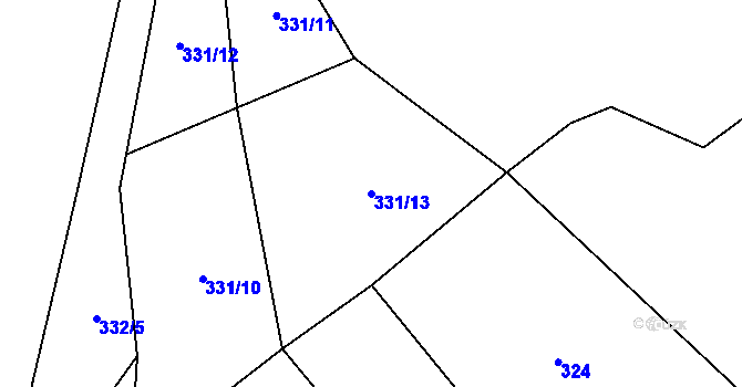 Parcela st. 331/13 v KÚ Robčice, Katastrální mapa