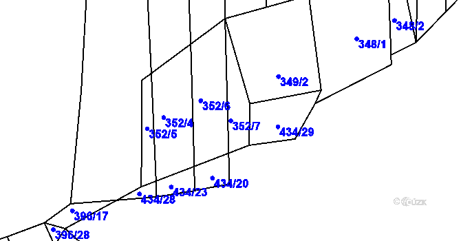 Parcela st. 352/7 v KÚ Robčice, Katastrální mapa