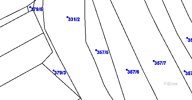 Parcela st. 357/5 v KÚ Robčice, Katastrální mapa