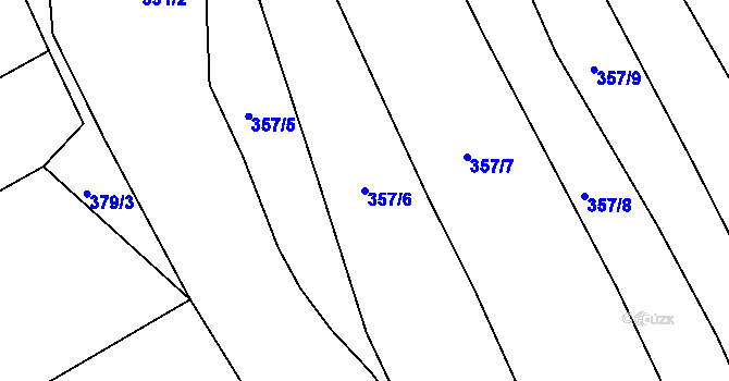 Parcela st. 357/6 v KÚ Robčice, Katastrální mapa