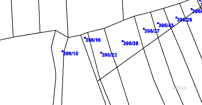 Parcela st. 396/22 v KÚ Robčice, Katastrální mapa