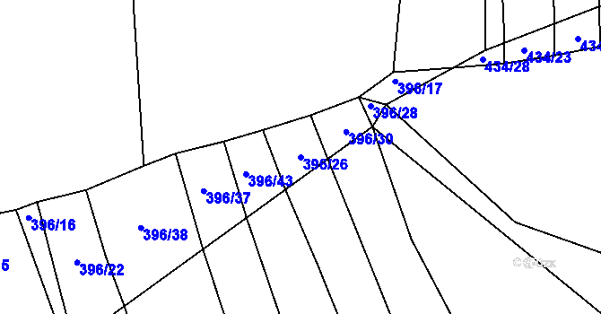 Parcela st. 396/26 v KÚ Robčice, Katastrální mapa