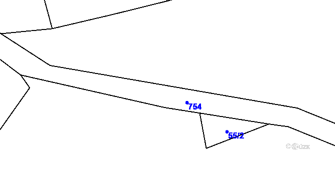 Parcela st. 56/3 v KÚ Břvany, Katastrální mapa