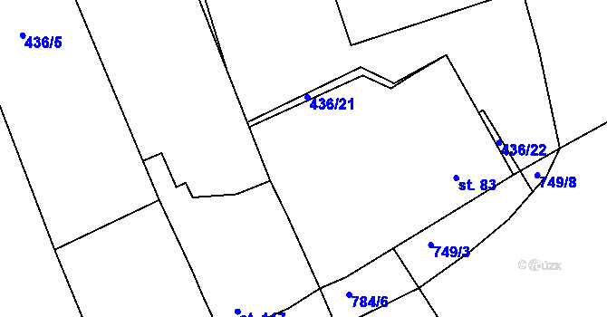 Parcela st. 436/6 v KÚ Břvany, Katastrální mapa