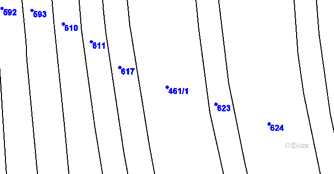 Parcela st. 461/1 v KÚ Břvany, Katastrální mapa