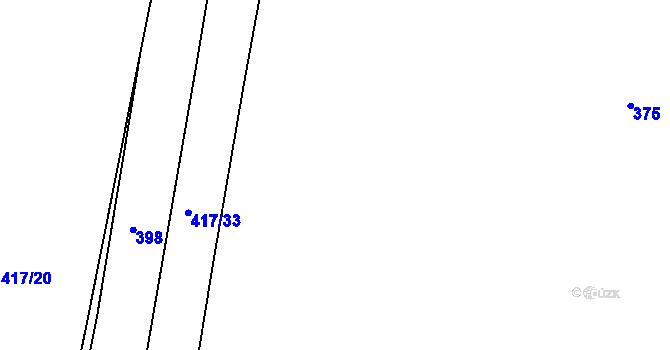 Parcela st. 417/21 v KÚ Břvany, Katastrální mapa