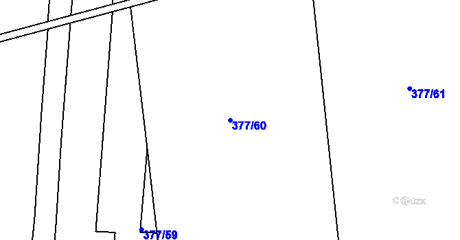 Parcela st. 377/60 v KÚ Břvany, Katastrální mapa