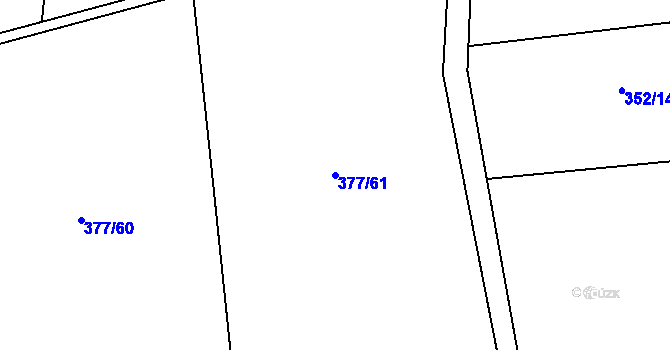 Parcela st. 377/61 v KÚ Břvany, Katastrální mapa