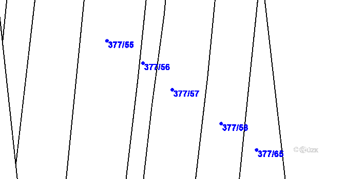 Parcela st. 377/57 v KÚ Břvany, Katastrální mapa
