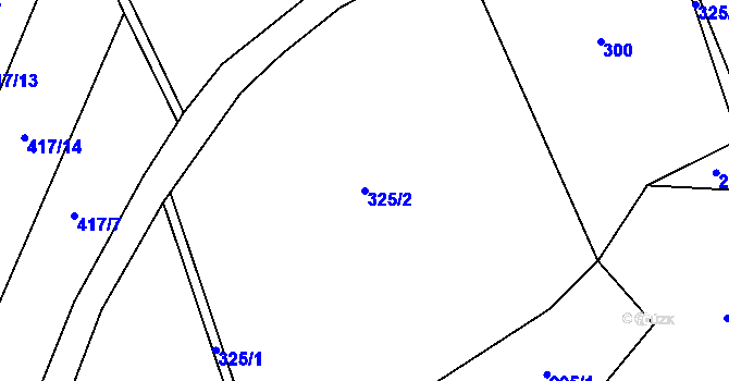 Parcela st. 325/2 v KÚ Břvany, Katastrální mapa
