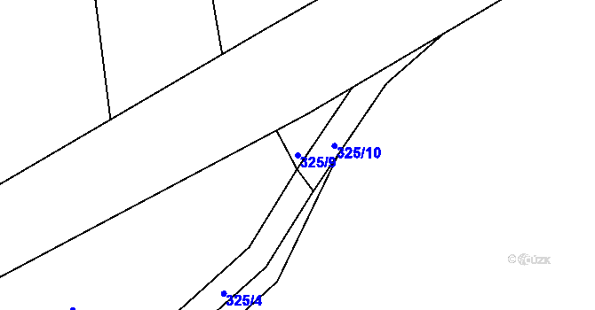 Parcela st. 325/9 v KÚ Břvany, Katastrální mapa